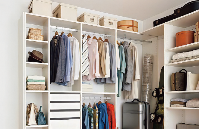 空間を有効利用できるユニットウォークインクローゼット